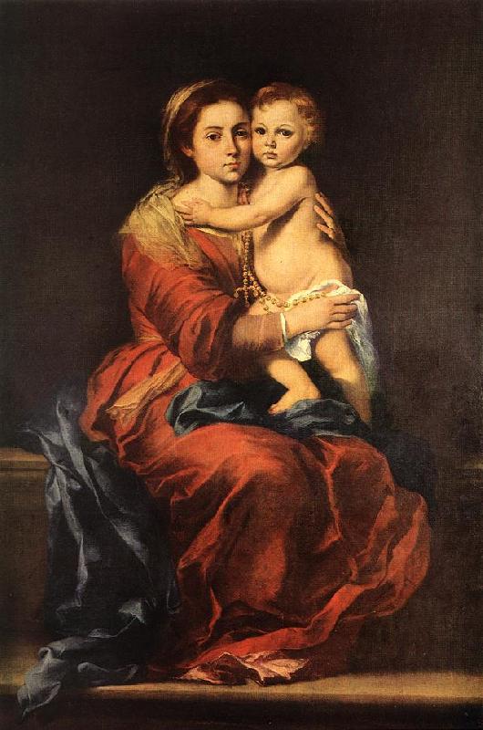 MURILLO, Bartolome Esteban Virgin and Child with a Rosary sg oil painting image